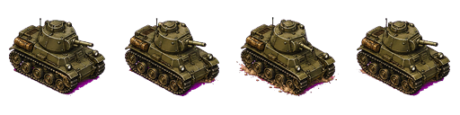 Tank driving animation sheet used during the Allied Frontline Defense art pipeline