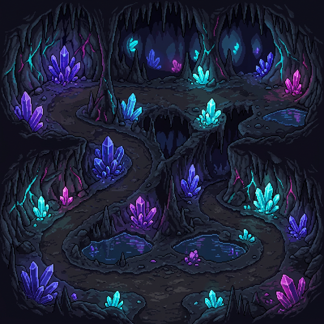 Crystal Caverns map background for Arcane Bastion waves 6-10