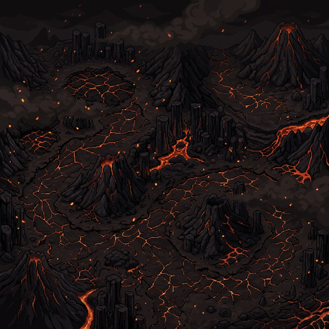 Volcanic Wasteland map background for Arcane Bastion waves 11-15