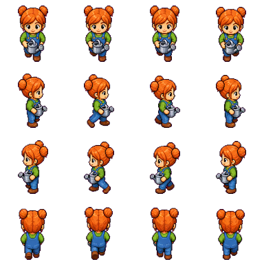 Sunny Farm Days farmer walking sprite sheet