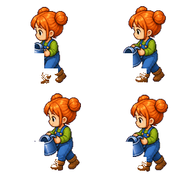 Sunny Farm Days farmer watering body sprite sheet